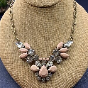 J.CREW clear/nude rhinestone statement necklace